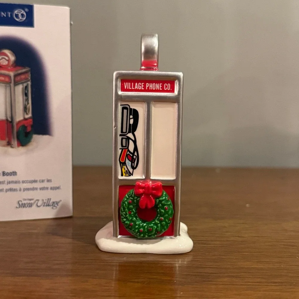 Department 56 Village Phone Booth Snow Village Accessory in Box Dept 56